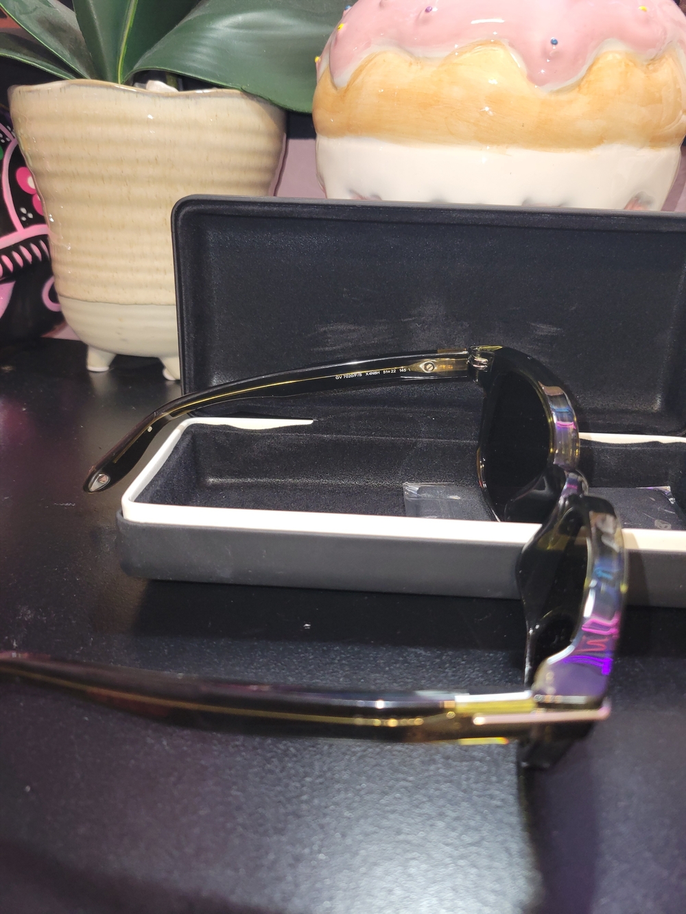 Givenchy Black Frame Sunglasses with Brown Lenses - Picture 3 of 4